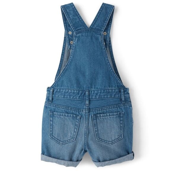 Girls Blue Distressed Denim Overall Shorts Shortalls Size 10 NEW - Picture 4 of 5